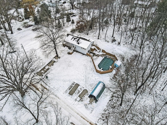 view of snowy aerial view