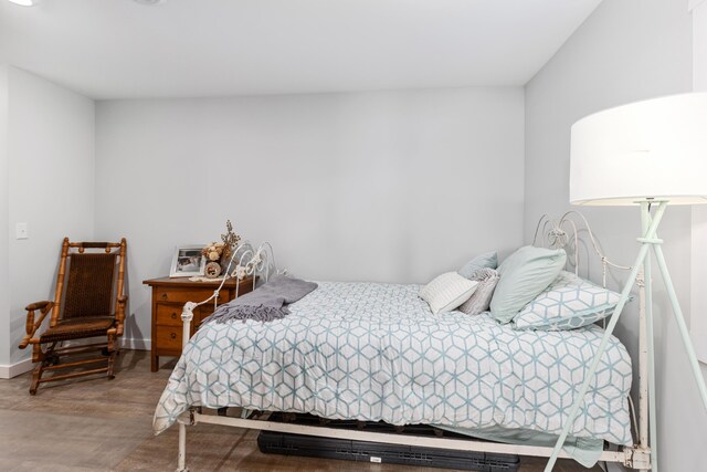 bedroom featuring wood-type flooring