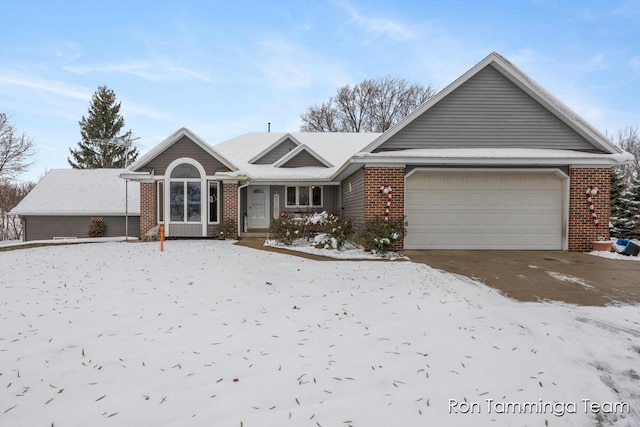 view of front of house with a garage