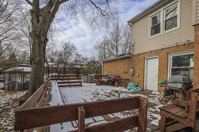 view of snowy yard