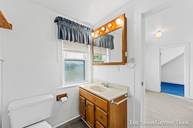 bathroom with vanity and toilet