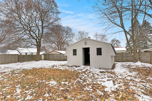 view of snow covered structure