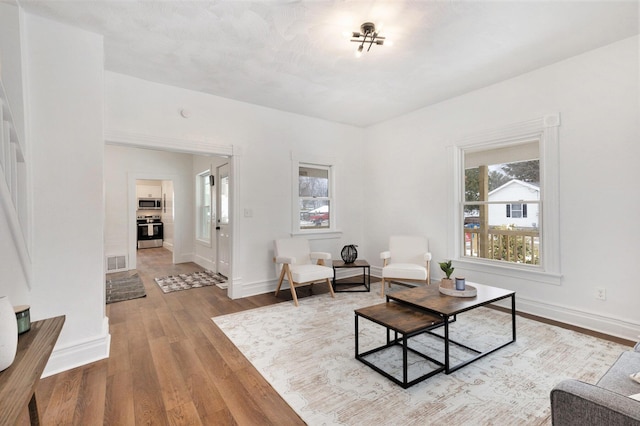 living room featuring hardwood / wood-style flooring