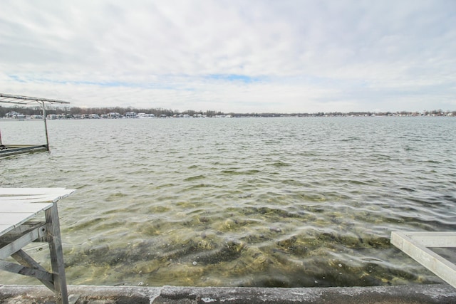 view of water feature featuring a boat dock