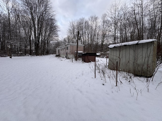 view of snowy yard