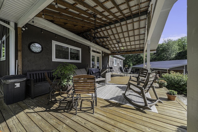 deck featuring french doors