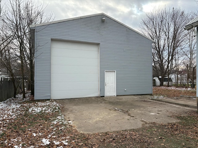 view of garage