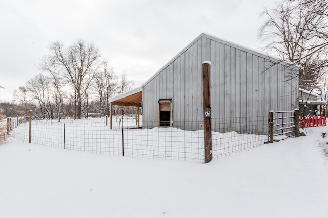 view of snow covered structure