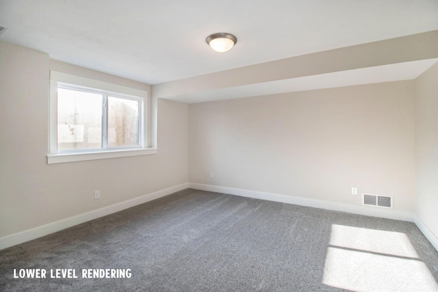 view of carpeted spare room