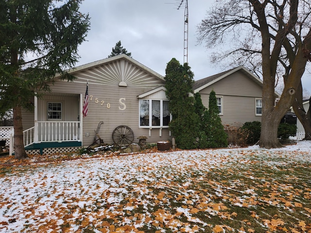 exterior space featuring covered porch