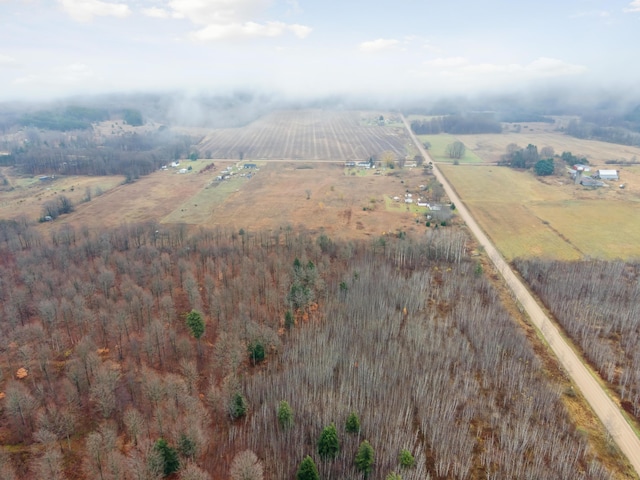 bird's eye view with a rural view