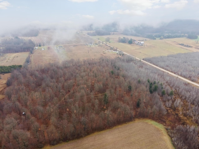 aerial view featuring a rural view