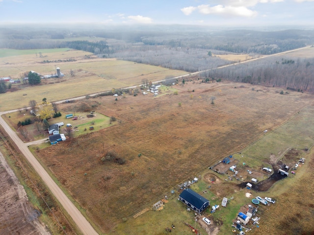 bird's eye view with a rural view