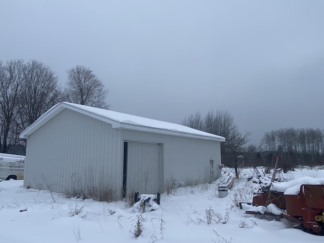 view of snow covered structure