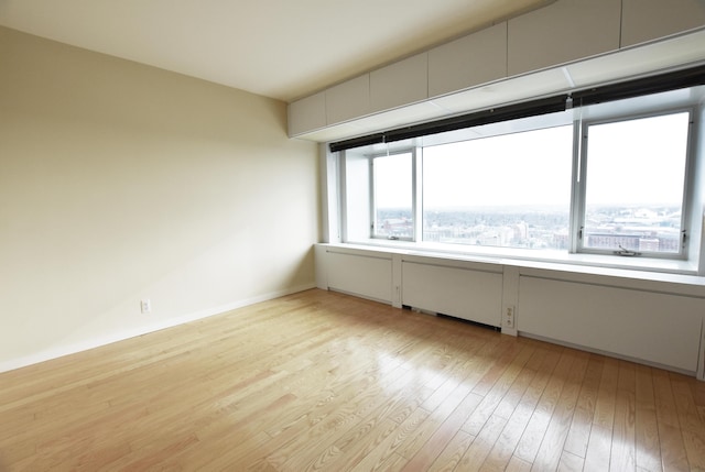 unfurnished room featuring light wood-type flooring