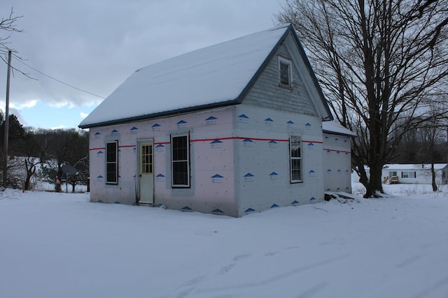 view of snowy exterior