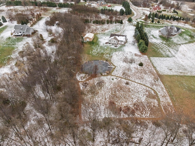 view of snowy aerial view