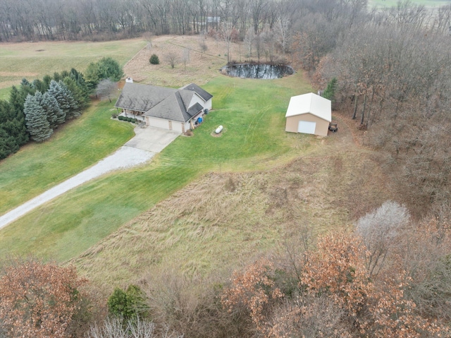 aerial view with a rural view