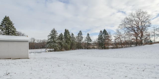 view of snowy yard