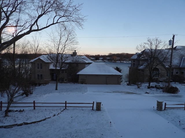 view of front of home with a garage