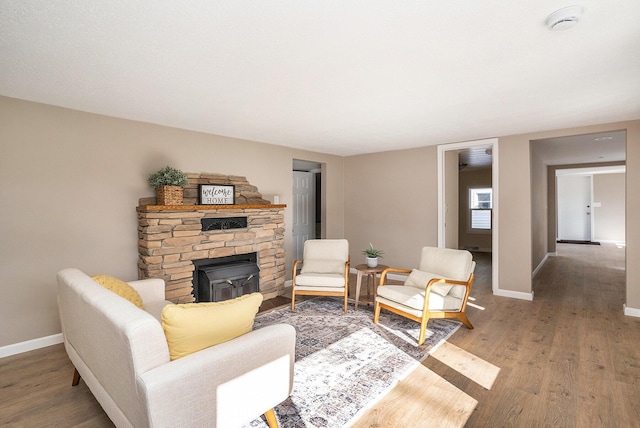 living room with light wood-type flooring