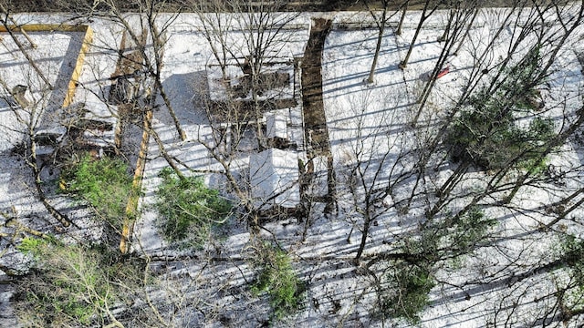 view of snow covered land