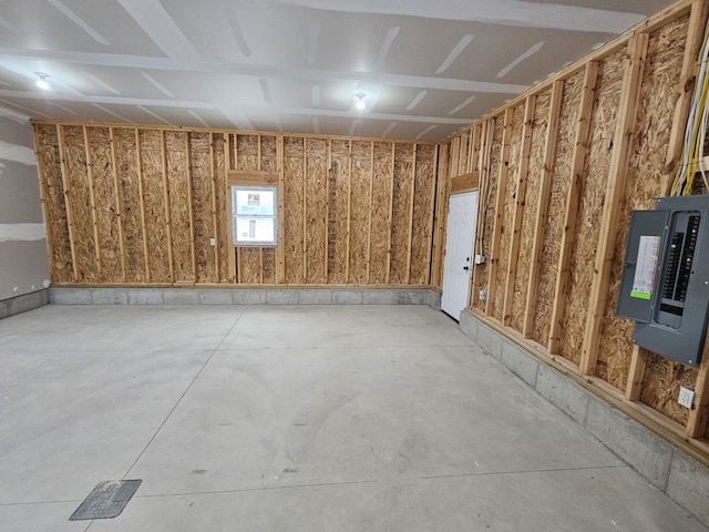 basement featuring electric panel