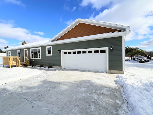 view of front of house with a garage