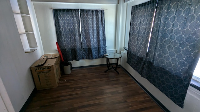 bathroom with hardwood / wood-style flooring