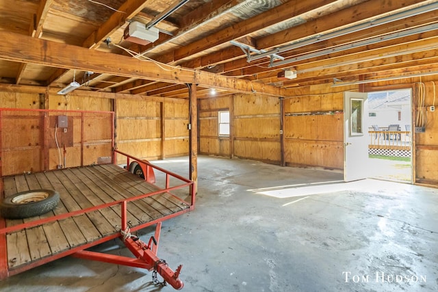 garage featuring a garage door opener