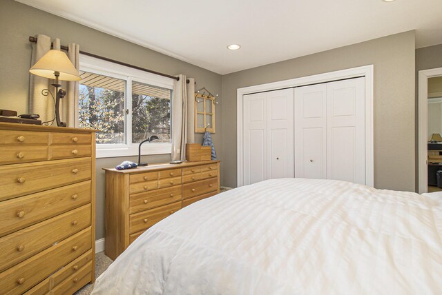 7293 M-116, Ludington, MI 49431 - bedroom with a closet and recessed lighting