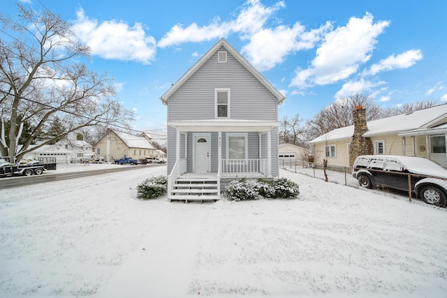 view of front of home featuring covered porch