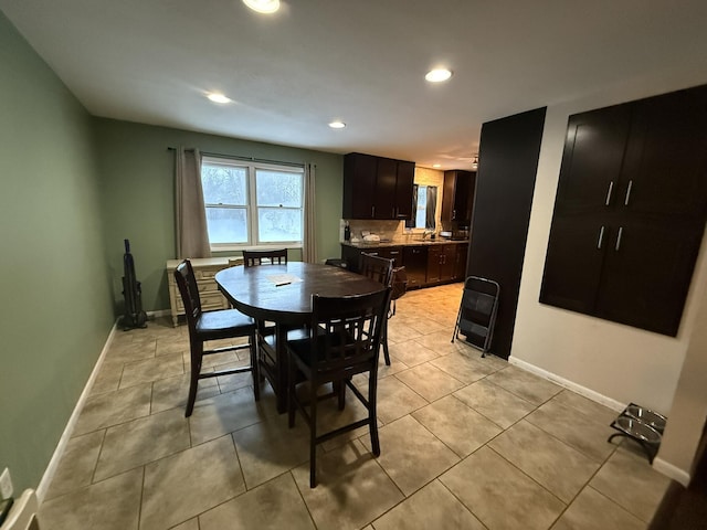 view of tiled dining space