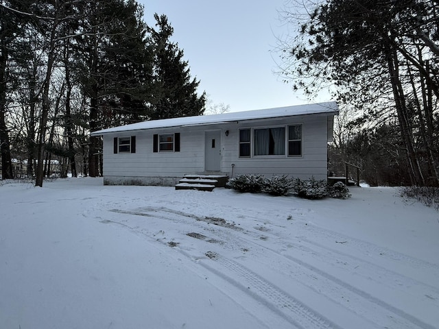 view of single story home