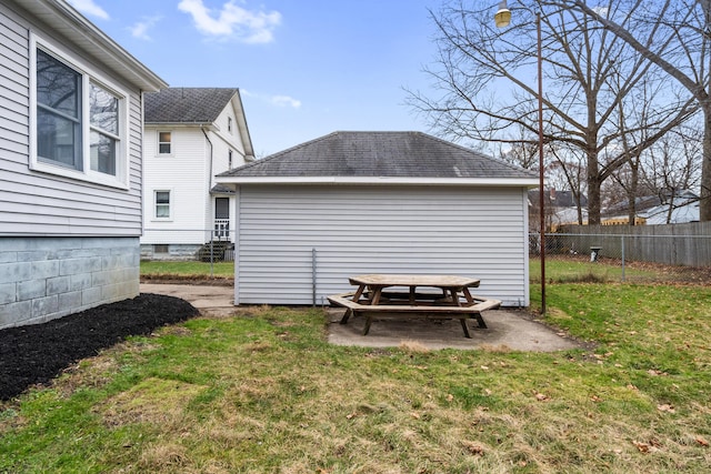 exterior space featuring a patio area and a yard