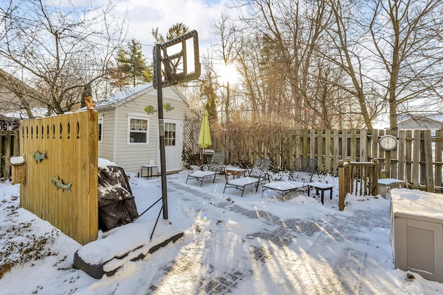 view of snowy yard