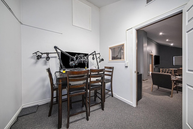 view of carpeted dining room