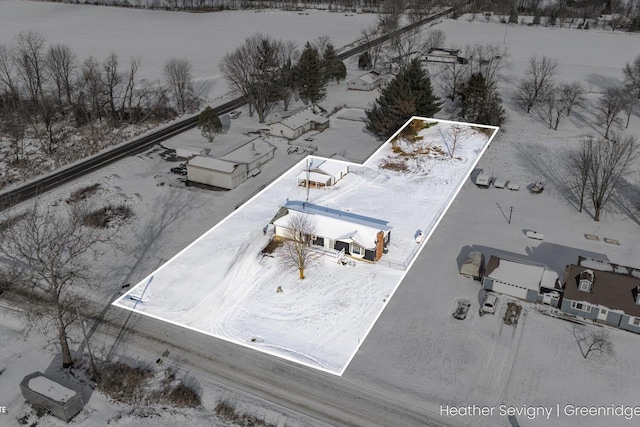 view of snowy aerial view