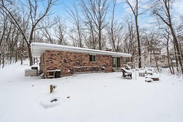 view of snow covered exterior