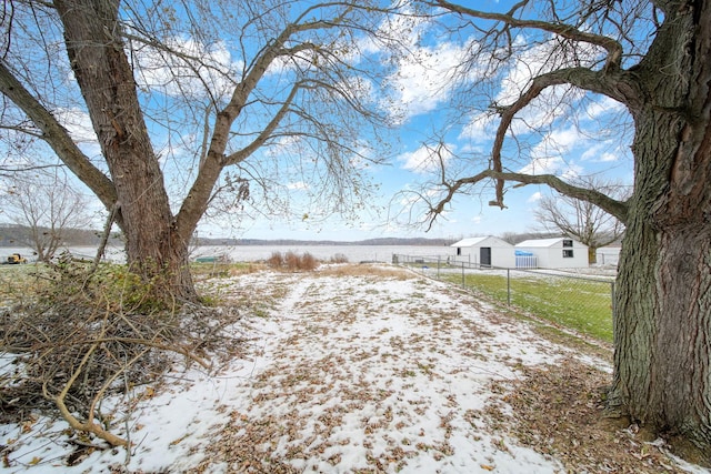 view of snowy yard