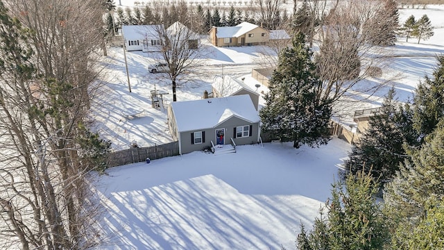 view of snowy aerial view