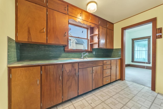 kitchen featuring backsplash and sink