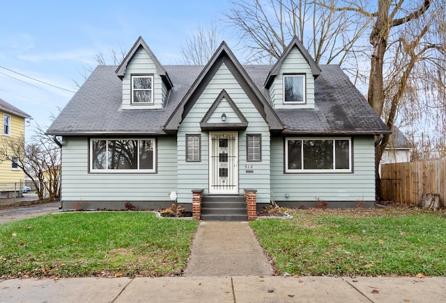 view of front of house with a front yard