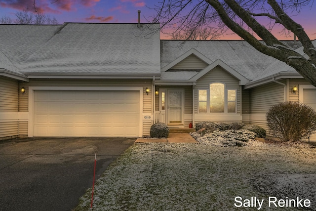 view of front of house with a garage