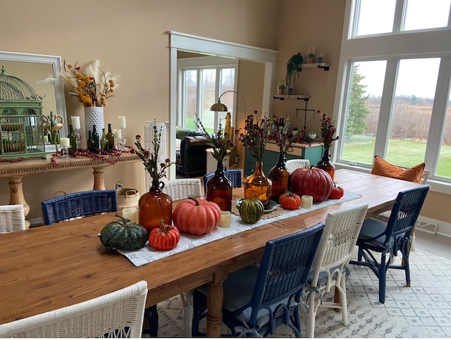 dining room featuring a wealth of natural light