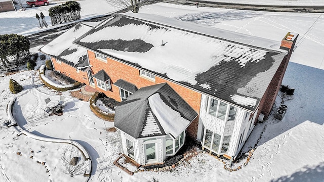 view of snowy aerial view