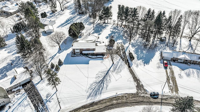 view of snowy aerial view