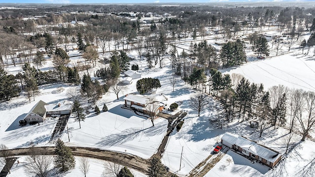 view of snowy aerial view