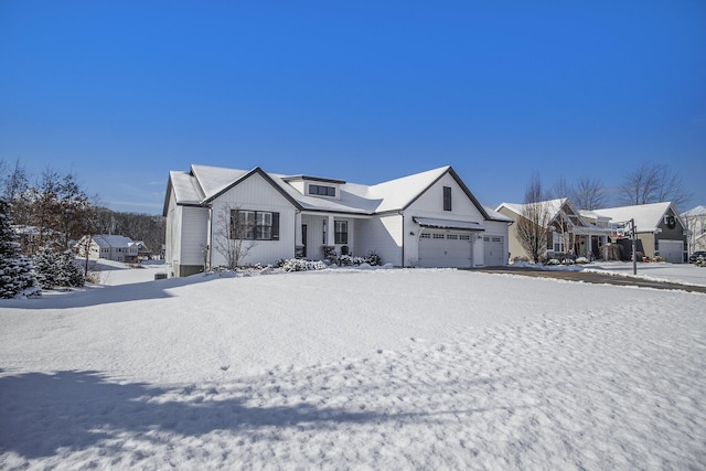 view of front of home with a garage