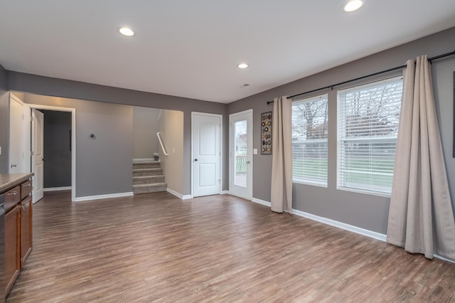 living room with hardwood / wood-style flooring